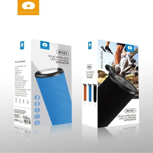 WUW R151 Безжичен тонколона + LED осветление – Черен