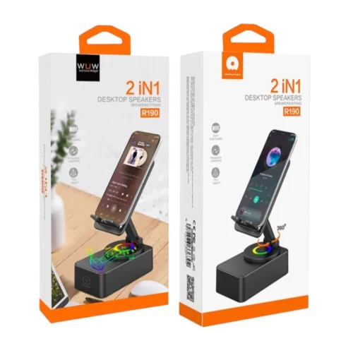 WUW R190 2в1 Преносима Tонколона + Стойка , BT , USB, SD, FM, AUX LED RGB