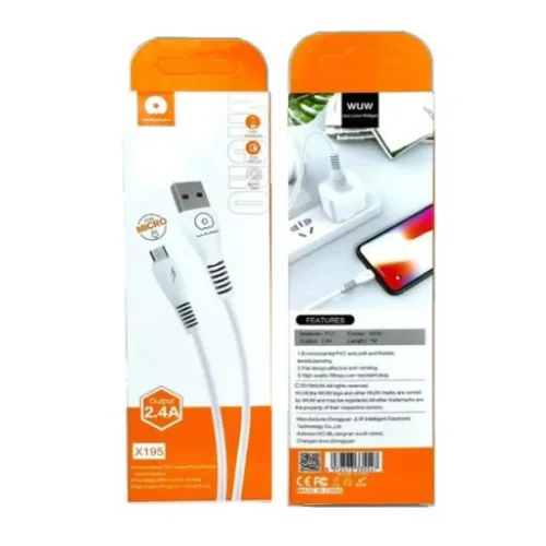 WUW X195 Плетени Кабели за Зареждане 2.4A 1M – USB към TYPE-C