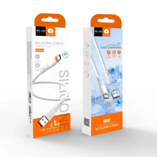WUW X224 Кабел за Зареждане 2.4A 1M – USB към Type-C