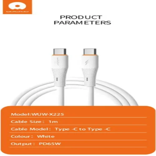 WUW X225 Кабел за Зареждане 65W 1M – Type-C към Type-C