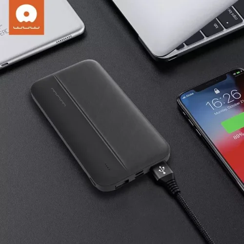 WUW-Y93 Тънко Пр.зарядно 2.1A MICRO + USB-C + 2изх.USB 10,000MAH – Бял