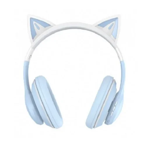 XO-BE38 Bluetooth слушалка Котешки уши Цветни RGB – Син