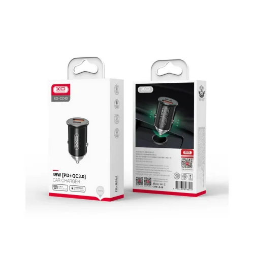 XO-CC43 45W Компактен и Мощен Адаптер 12V PD45W + QC3.0А