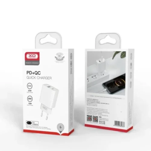 XO-CE02A 20W PD + QC Адаптер с изх. USB-C и USB