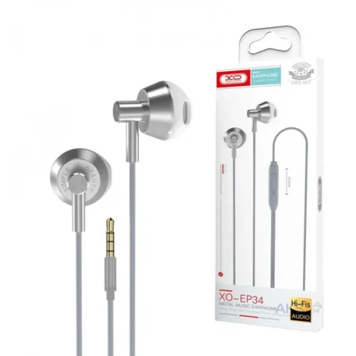 XO EP34 Метални слушалки с 3.5mm. жак – Сив