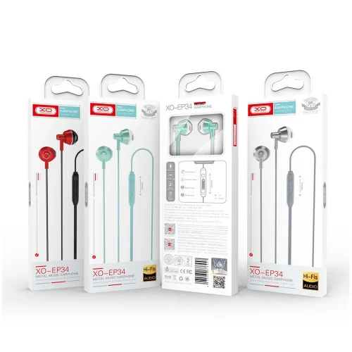 XO EP34 Метални слушалки с 3.5mm. жак – Зелен