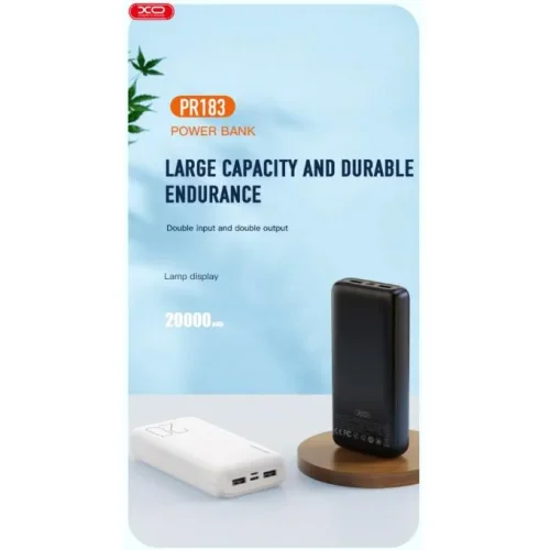 XO PR183 Преносимо зарядно 20,000MaH 2xUSB-C/1xUSB – Бял