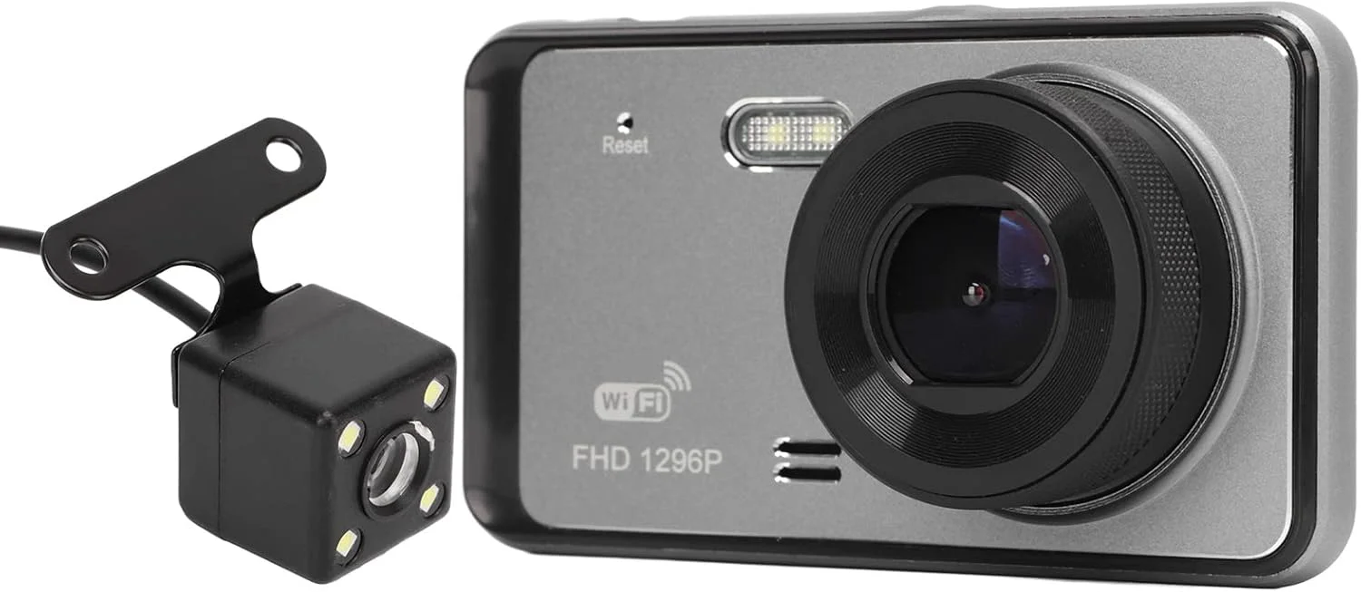 Y6 WIFI Автомобилен видеорегистратор предна и задна камера с WiFi, 1080P, нощно виждане, паркинг мониторинг и 170° широк ъгъл