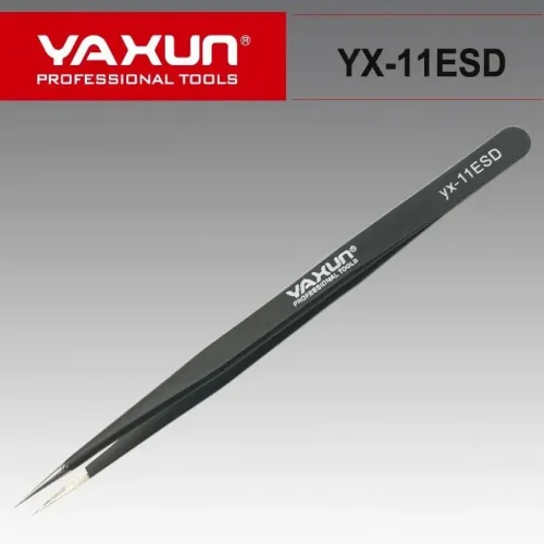 YAXUN 11ESD – Антистатична пинсета права, 14 см