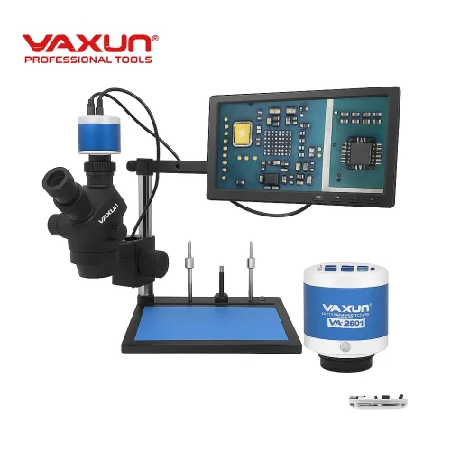 YAXUN YX-AK45-2501-B101C + МОНИТОР/ 4K камера Професионален тринокулярен микроскоп с LED осветление