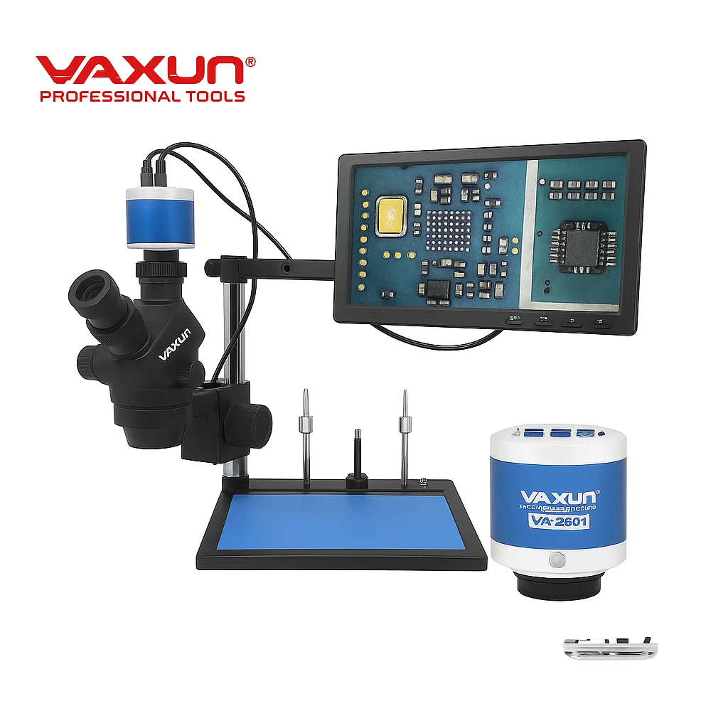YAXUN YX-AK45-2501-B101C + МОНИТОР/ 4K камера Професионален тринокулярен микроскоп с LED осветление