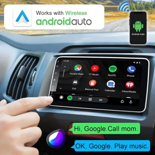 YB-10 10″ Автомобилен мултимедиен плейър ANDROID 1 DIN 10″ въртящ се дисплей HC8227, 4GB + 64GB, IPS, CarPlay, Android Auto, Bluetooth, WiFi, GPS