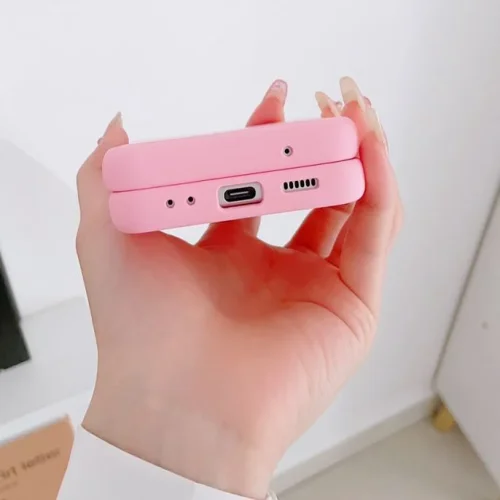 Z15 Silicone case + Пръстен за Samsung Z Flip 4 от 2 части – Черен