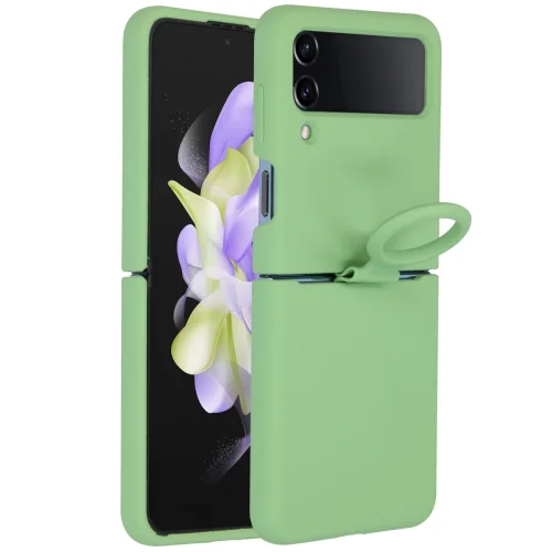 Z15 Silicone case + Пръстен за Samsung Z Flip 4 от 2 части – Зелен