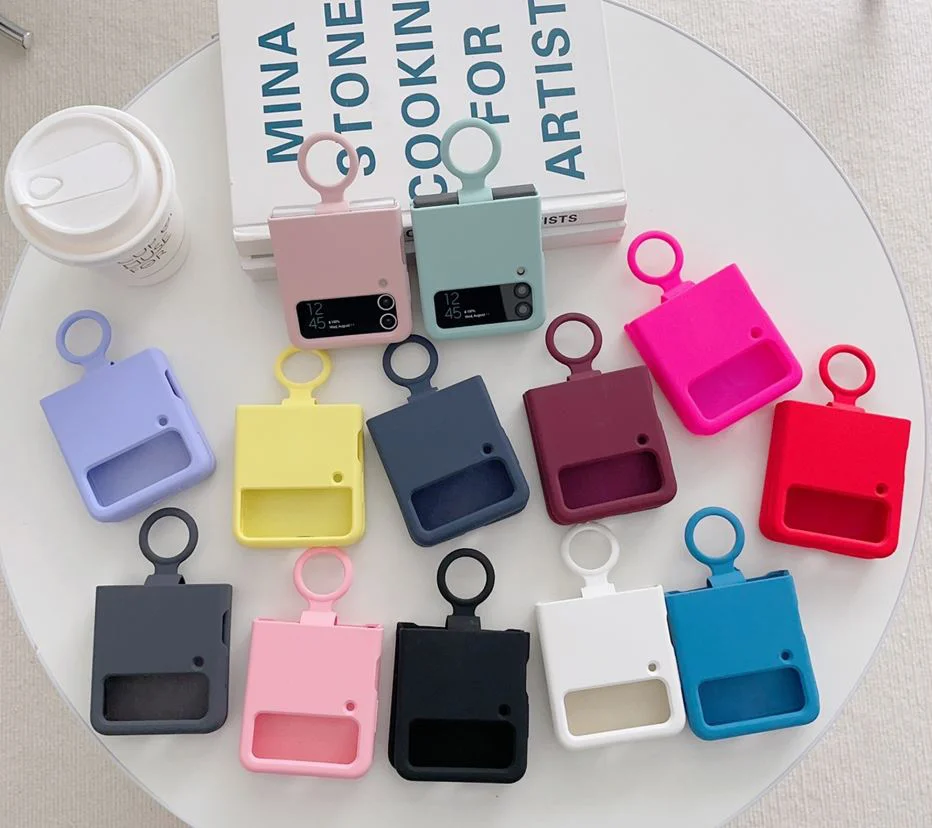 Z15 Silicone case + Пръстен за Samsung Z Flip 4 от 2 части – Зелен