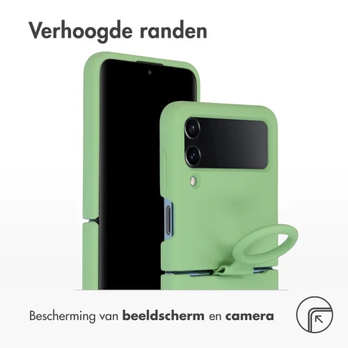 Z15 Silicone case + Пръстен за Samsung Z Flip 4 от 2 части – Зелен