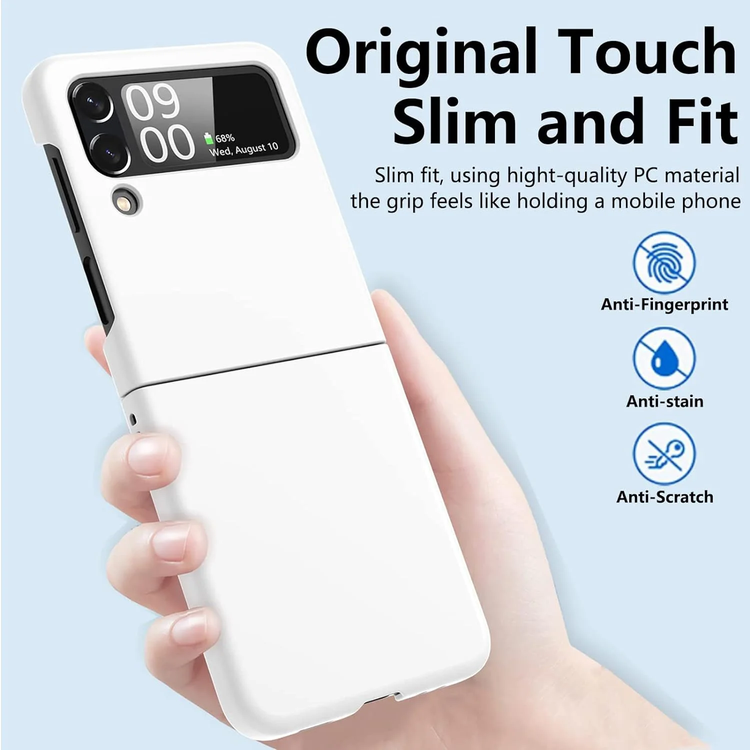 Z15 Silicone case за Samsung Z Flip 5 от 2 части – Бял