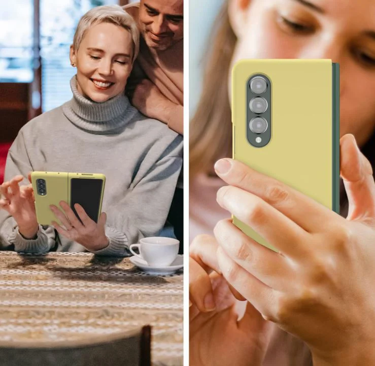 Z15 Silicone case за Samsung Z Fold 4 от 2 части – Жълт