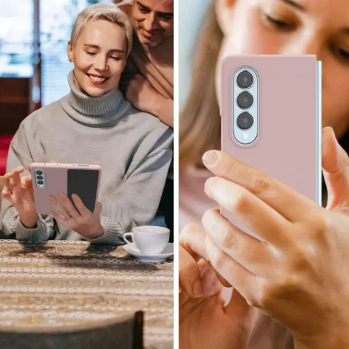 Z15 Silicone case за Samsung Z Fold 7 от 2 части – Бледо розов