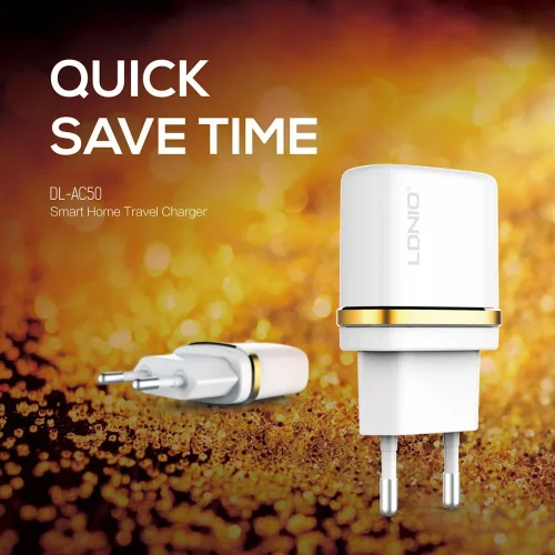 Зарядно 220V DL-AC50 LDNIO 2в1 Lightning