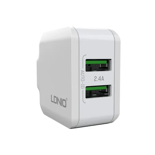 Зарядно устройство LDNIO 2201 2.4A 2 port – Lightning