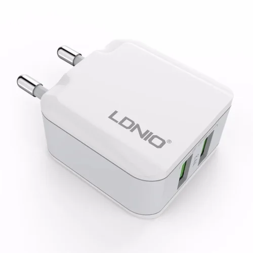 Зарядно устройство LDNIO 2201 2.4A 2 port – Lightning