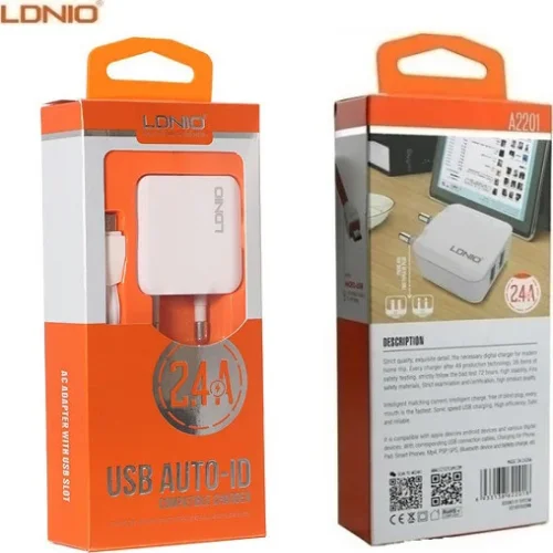 Зарядно устройство LDNIO 2201 2.4A 2 port – Микро USB
