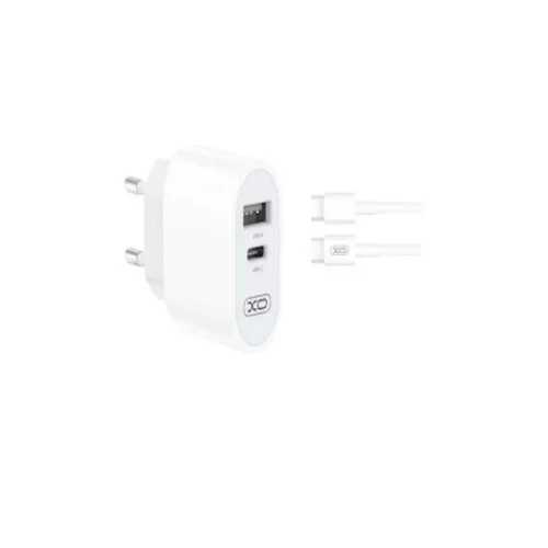 Зарядно XO-L97 12W 2 входа USB-C/USB бързо зареждане 2.4A USB-C/USB-C