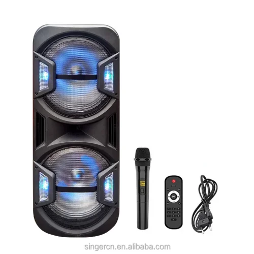 ZQS15201 Мощна Bluetooth Караоке Тонколона Sing-e , 100W, 2 x 15″, RGB LED, TWS, FM, USB, TF, 1 Безжичен Микрофон