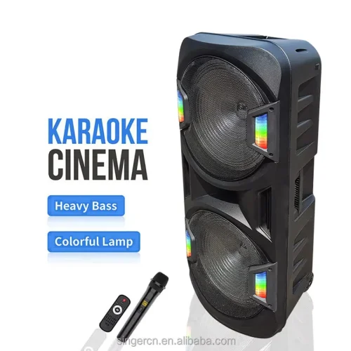 ZQS15201 Мощна Bluetooth Караоке Тонколона Sing-e , 100W, 2 x 15″, RGB LED, TWS, FM, USB, TF, 1 Безжичен Микрофон