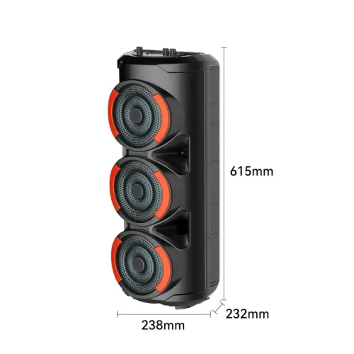 ZQS3601 Подвижна Тройна Караоке 3×6.5“ Sing-e 60W тонколона + безжичен микрофон