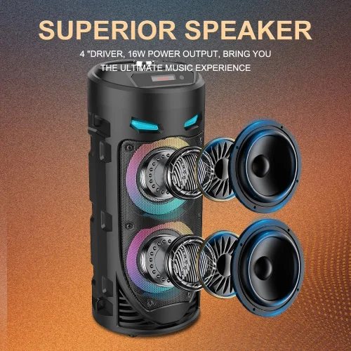 ZQS4239 Подвижна Караоке 2×4“ Sing-e 15W тонколона + 1 Жичен Микрофон