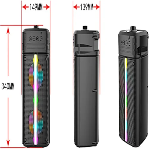 ZQS4242 Подвижна Караоке 2×4“ Sing-e 10W тонколона + 1 Жичен Микрофон