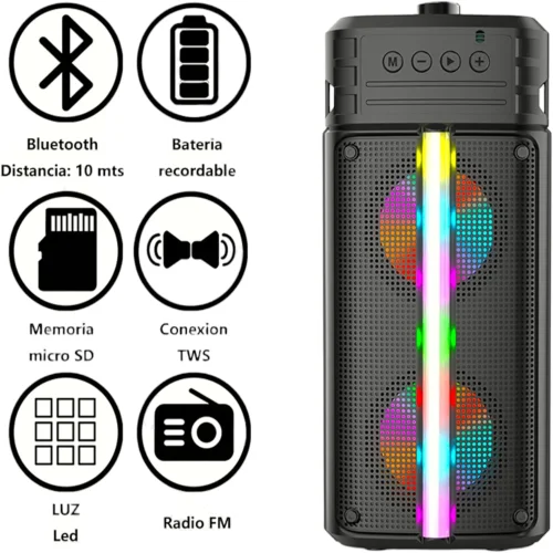 ZQS4242 Подвижна Караоке 2×4“ Sing-e 10W тонколона + 1 Жичен Микрофон