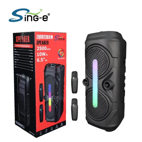 ZQS6239 Подвижна Караоке 6“ Sing-e 15W тонколона + 1 безжични микрофона