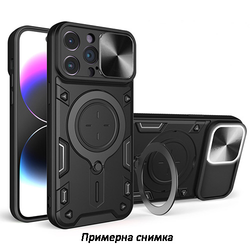 Bucephalus Удроустойчив Кейс, Ring, Magnetic,Holder,lens cover за Nothing Phone (2a) – Черен