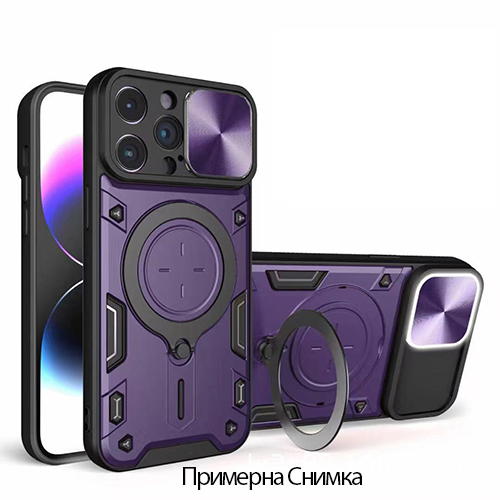 Bucephalus Удроустойчив Кейс, Ring, Magnetic,Holder,lens cover за Nothing Phone (3a) Pro – Лилав