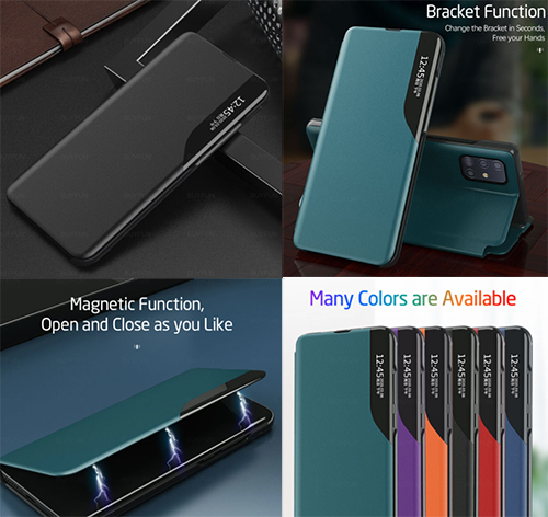 Smart View Leather Flip Cover Samsung Galaxy A22 4G – Черен (ET2-S14-E4
