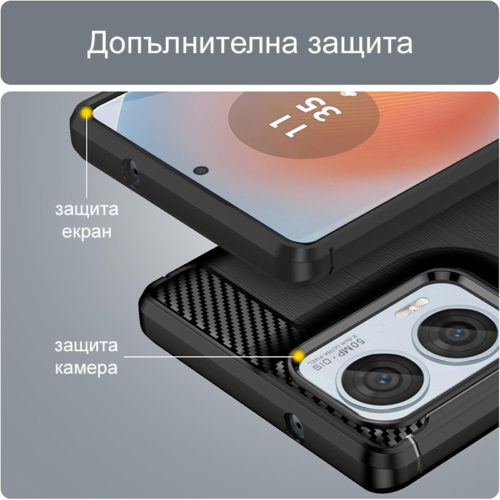 Карбонов калъф за Motorola Moto G86 защита камера и екран