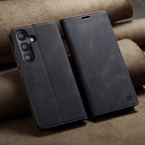 Оригинален кожен калъф за Samsung Galaxy A08 черен 19