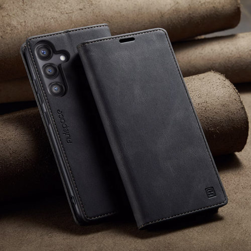 Оригинален кожен калъф за Samsung Galaxy A08 черен 20