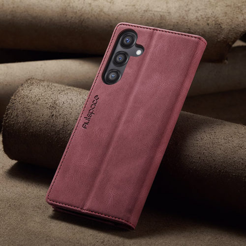 Оригинален кожен калъф за Samsung Galaxy A08 червен 21