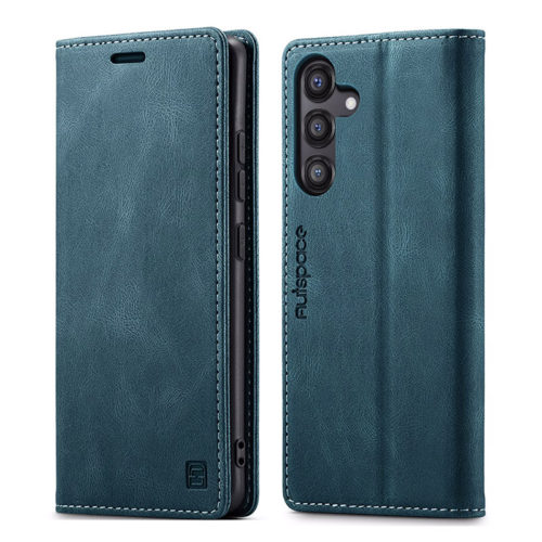Оригинален кожен калъф за Samsung Galaxy A08 син