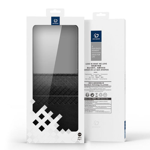 Оригинален кожен калъф за Samsung Galaxy Z Flip 8 черен кутия