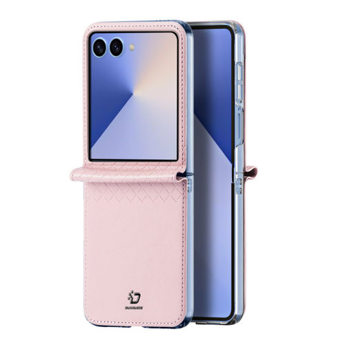 Оригинален кожен калъф за Samsung Galaxy Z Flip 8 розов гръб и екран