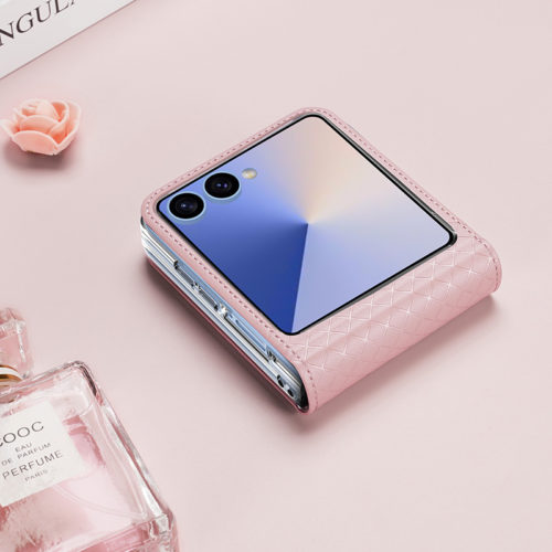 Оригинален кожен калъф за Samsung Galaxy Z Flip 8 розов защита
