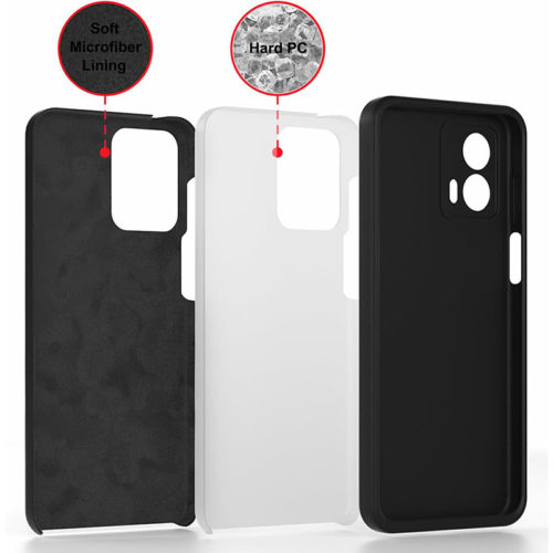Силиконов калъф за Motorola Moto G36 черен микрофибър
