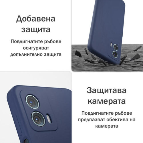 Силиконов калъф за Motorola Moto G36 син защита камера