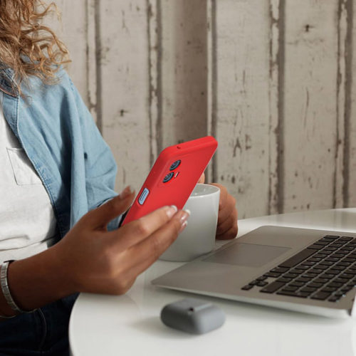 Силиконов калъф за Motorola Moto G86 червен телефон
